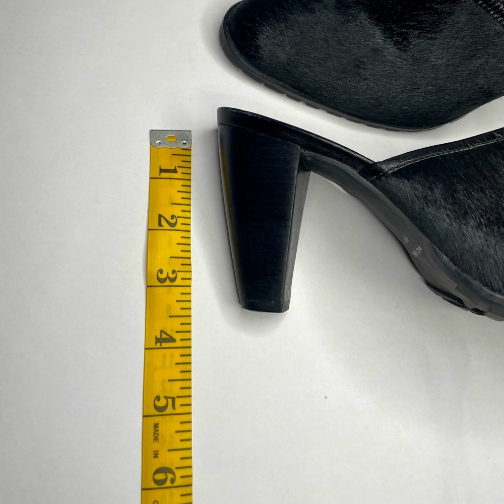 Matisse Black Calf Hair Almond Cammy Slip On Western Mules - Picture 13 of 13